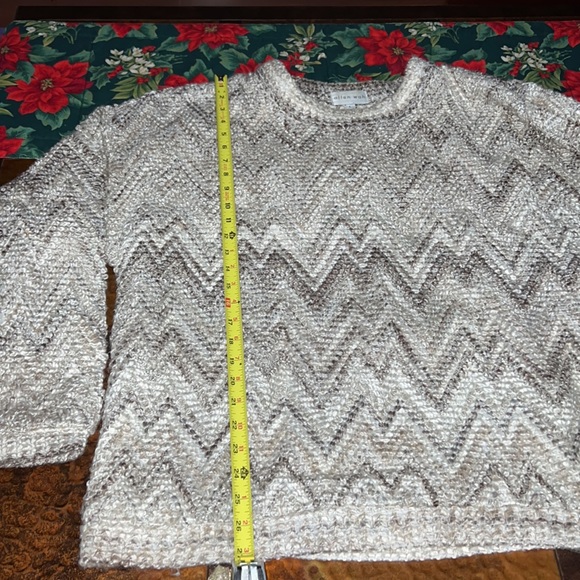 Allen Wah Pull Over Cotton Lined Sweater Zig Zag Design Made in USA Size Large - Picture 7 of 10